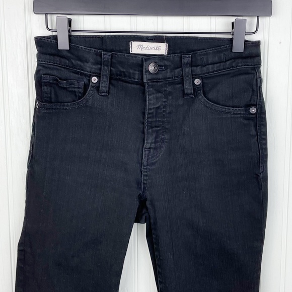 Madewell Tall 9" High-Rise Skinny Jeans in ISKO Stay Black Denim G1203 Size 26T - Picture 4 of 11